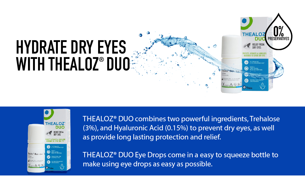 Thealoz Duo Eye Drops 10ml Rapid & LongLasting Relief for Dry, Tired