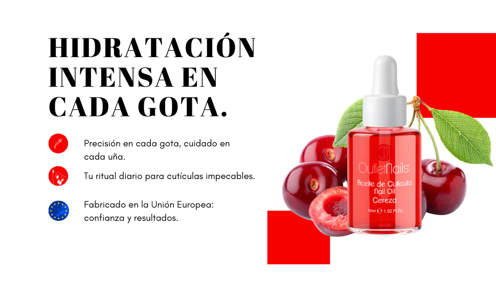 Verzorg je nagelriemen met de kersenolie 30 ml van Outlet Nails.