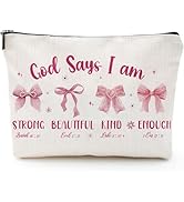 Sitsink Conqutte Christian Bible Gifts - Pink Bow Bible Verse Inspired Gift for Women Birthday Br...