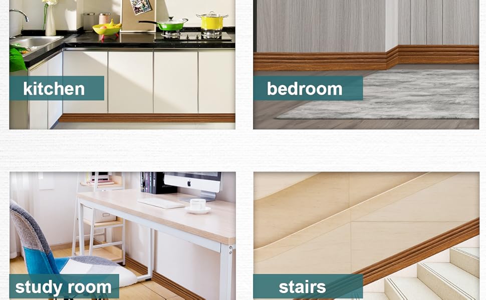 Yuzzy Peel and Stick Baseboard Molding SelfAdhesive Rubber Wall Base