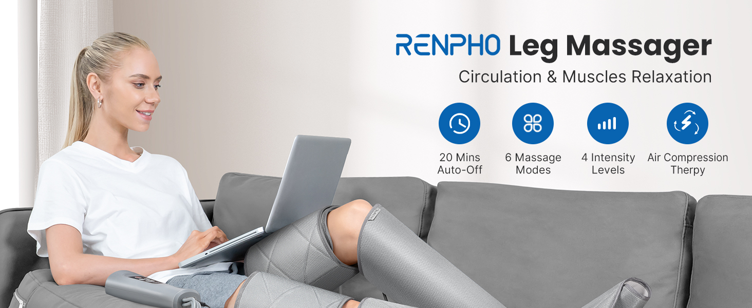 RENPHO Leg Massager FSA HSA Eligible, Air Compression Leg Massager for Circulation