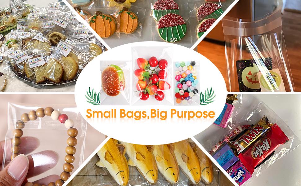 Artcut 200 PCS Cellophane Bags, 4" X 6" Cookie Bags Clear Bags Clear