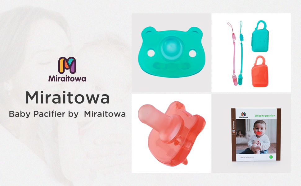 Miraitowa 2 Pack Baby Pacifier, Soft Silicone Correcting Deformity