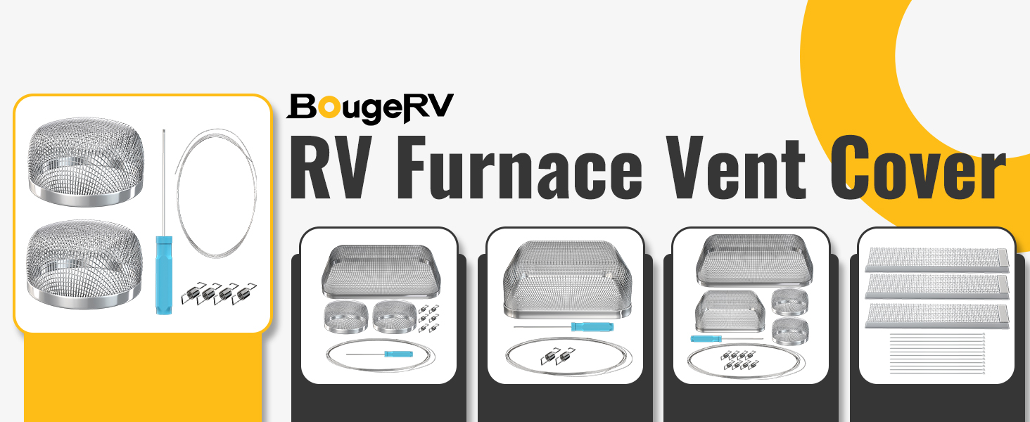 BougeRV RV Furnace Vent Screen,RV Trailer Water Heater