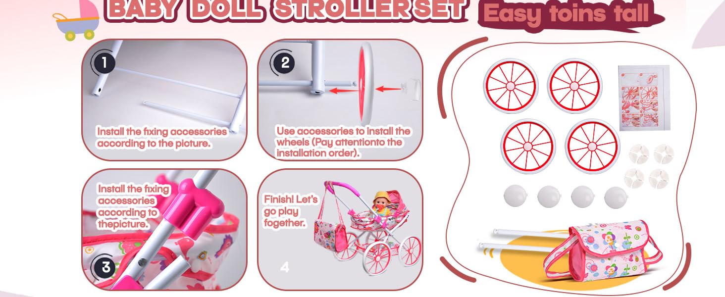 baby doll accessories baby stroller toys for 3 year old girl with baby doll clothes