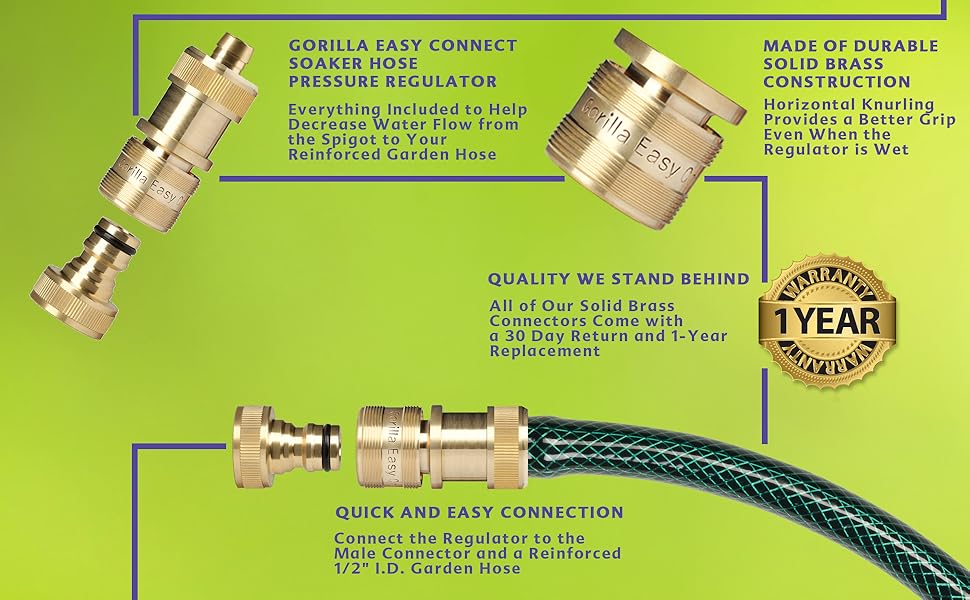 GORILLA EASY CONNECT Soaker Hose Pressure Reducer Regulator
