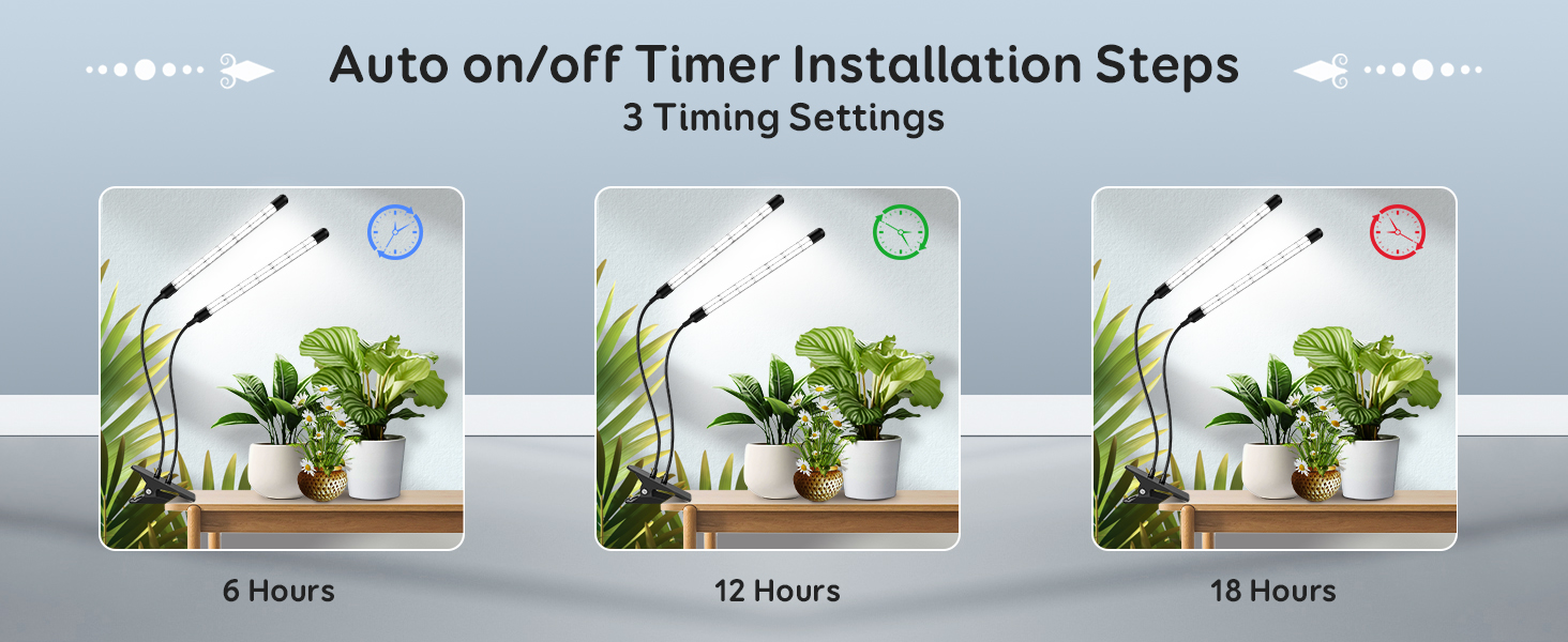 Auto on/off timer installation steps, 3 timing settings. 6/12/18H Timer
