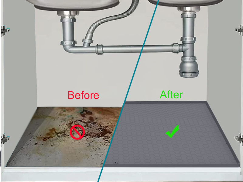 Jacooxi Under Kitchen Sink Waterproof Mat 31 x 22, Under