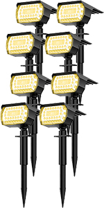 57 LED 8 Pack Solar SpotLights Warm White