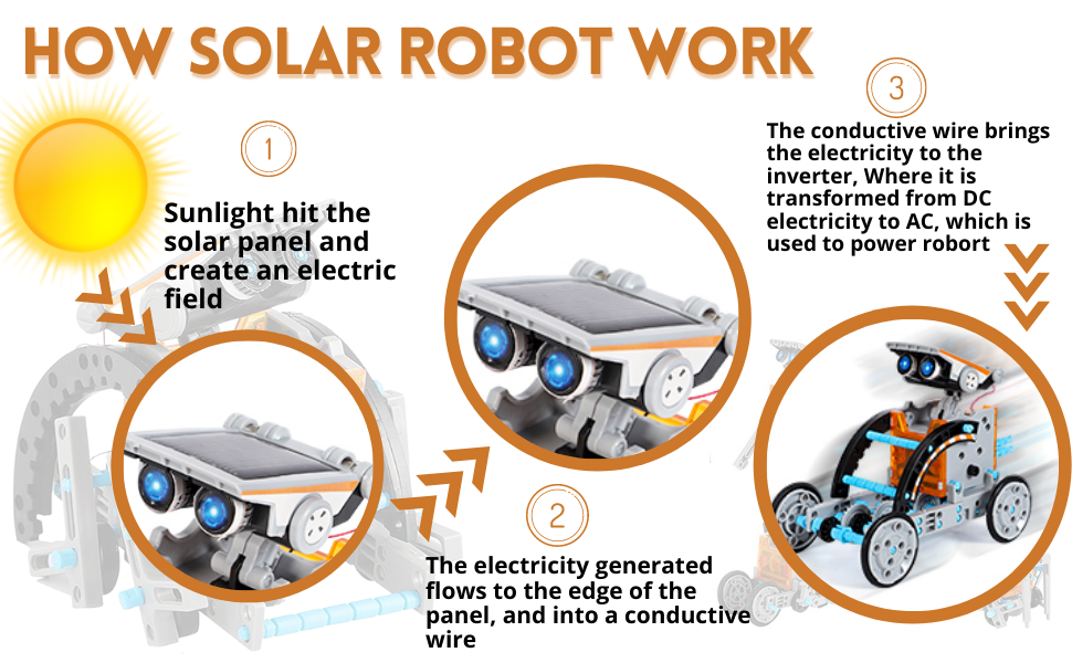 teen boy gifts, science kits for kids age 8-12, solar robot kit, robot toys for kids 8-12