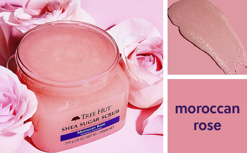 TREE HUT, Moroccan Rose Shea Sugar Scrub, Exfoliante Corporal de Azúcar