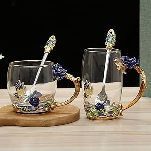 Glass Flower Tea Cup