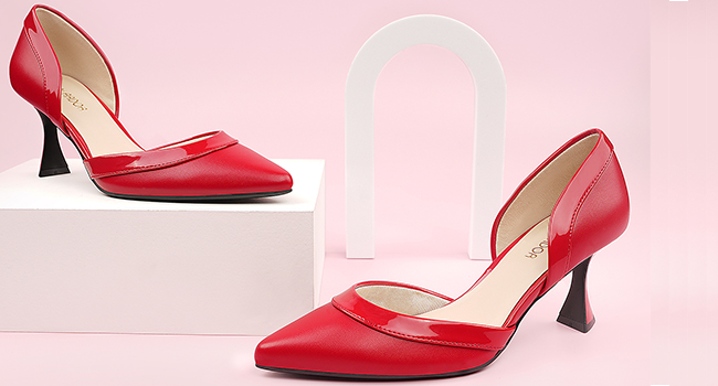 red pumps for women low heel