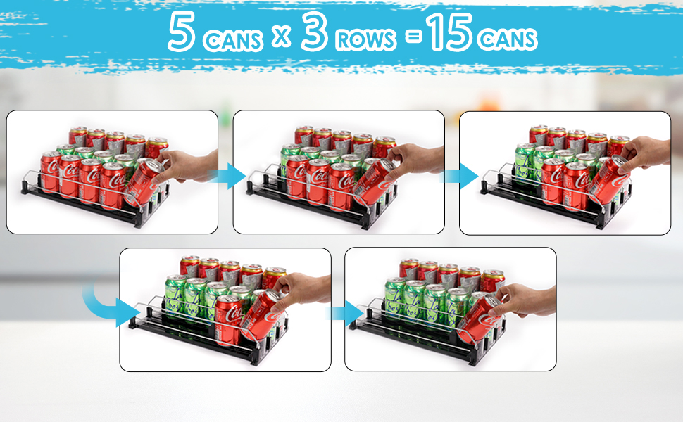 Automatic can pusher for refrigerator