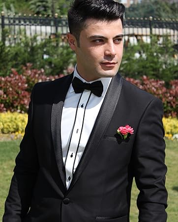 AVANTMEN Men's Bowties Formal Satin Solid - 6/12 Pack Bow Ties Pre-tied Adjustable Ties