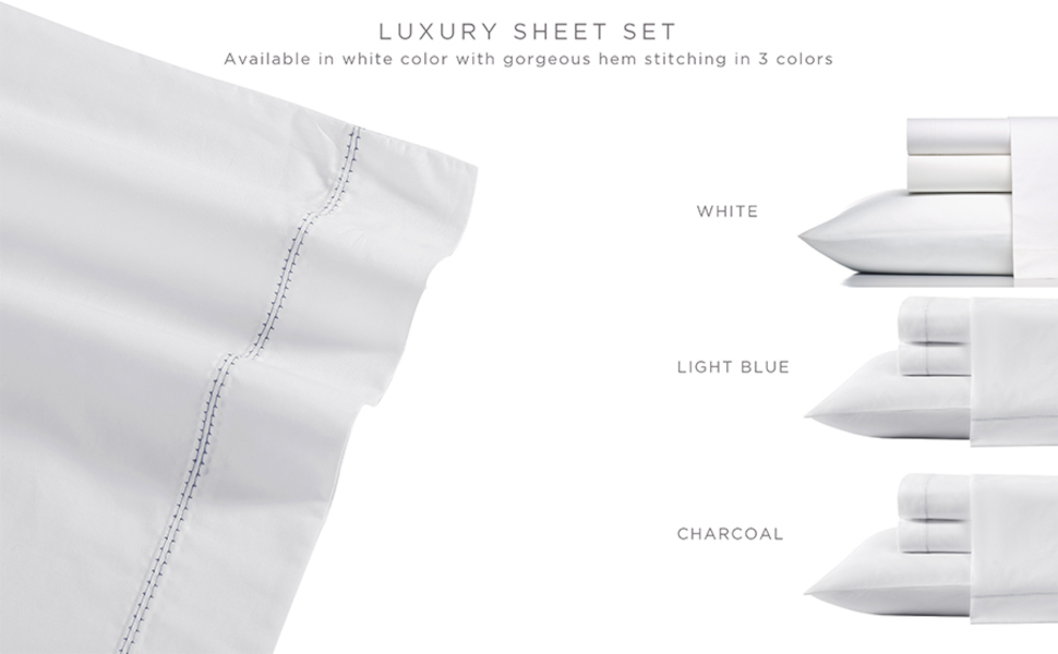 Vera Wang Percale Collection Bed Sheet Set 100 Cotton
