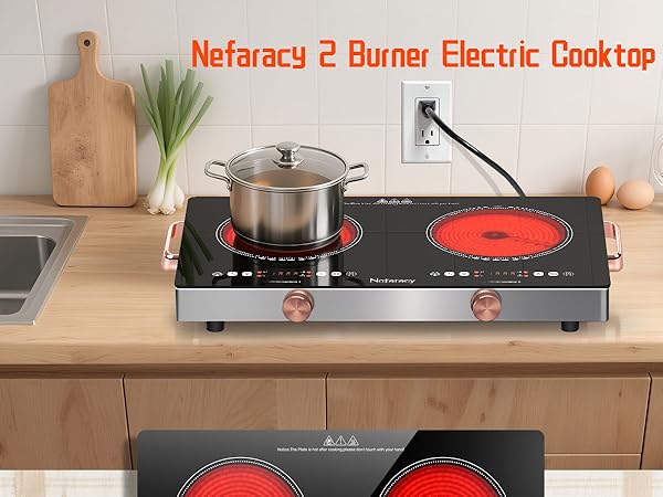 Amazon.com: Nefaracy 2 Burner Electric Cooktop - 24 Inch