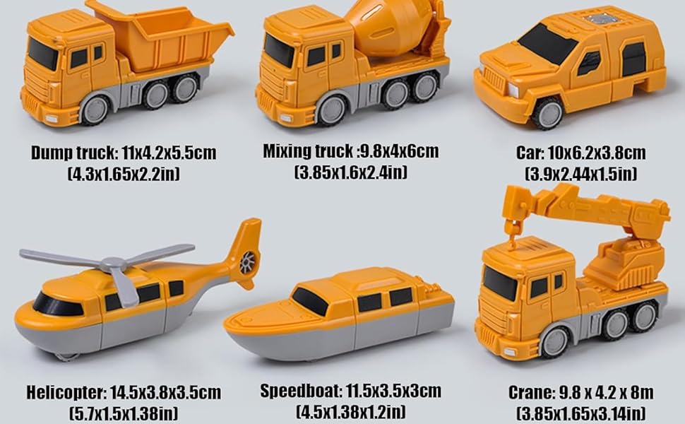 Magnetic Transform Engineering Car Assembled Toys with Storage Box, Magnetic Cars and Trucks for Kids, Magnetic Blocks for Toddlers,Outdoor Activities for Kids Ages 3-10 (Yellow-26Pcs Set) 25 7