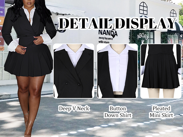 Ptorlio Women Business Casual 2 Piece Outfits Cropped