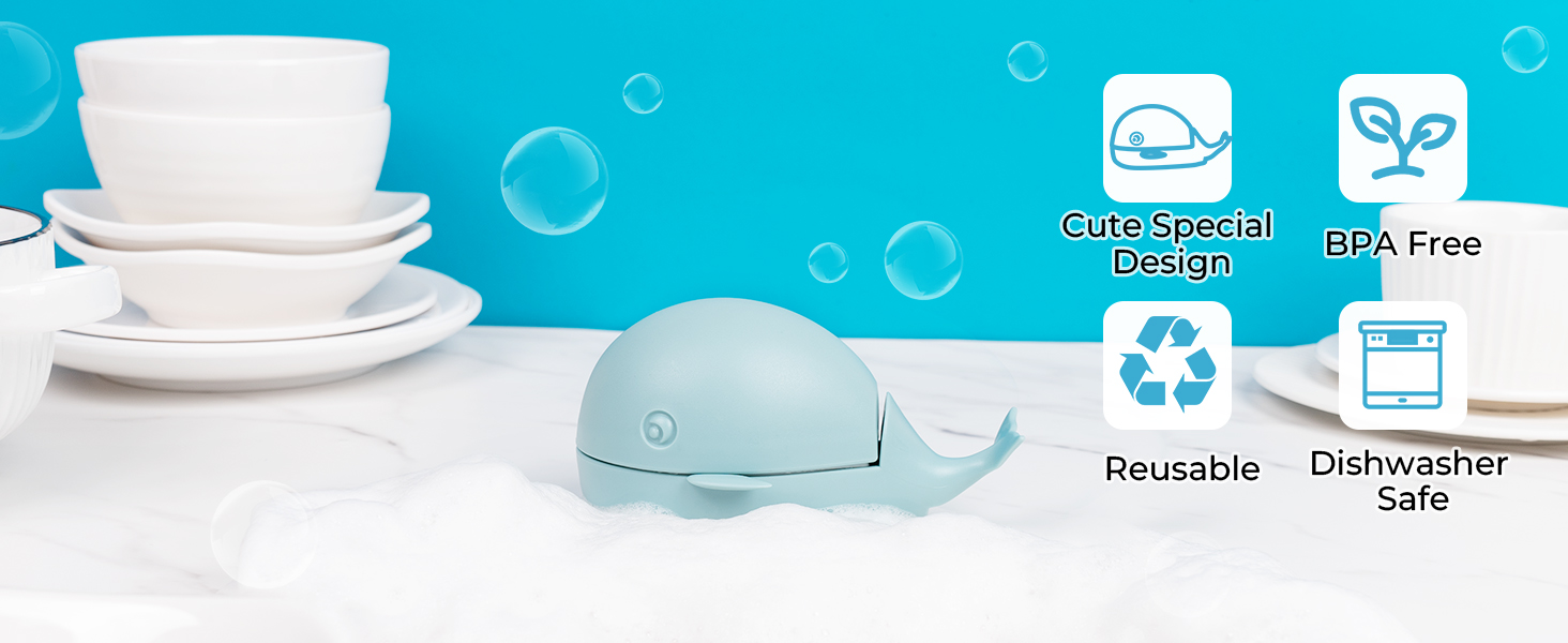 Whale dish brush