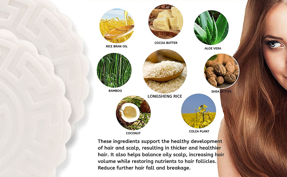 2Pcs Originpro AntiHair Loss Rice Shampoo Bar,Shampoo Soap