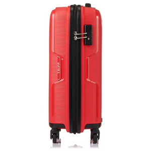 Tripp Escape Poppy Suitcase Side Angle, TSA Lock Visible