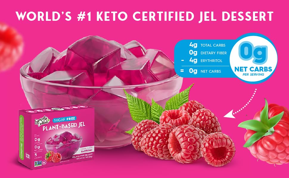 Simply Delish Plant Based Natural Raspberry Jel Dessert