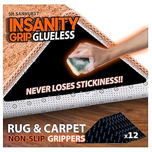 Gluess Traceless Rug Gripper Safe For Hardwood Floors