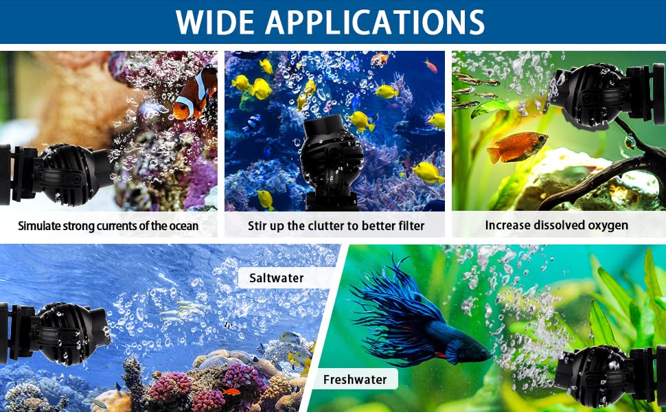 FREESEA Wave Maker for Aquarium Powerhead 1600 GPH Circulation Pump 360