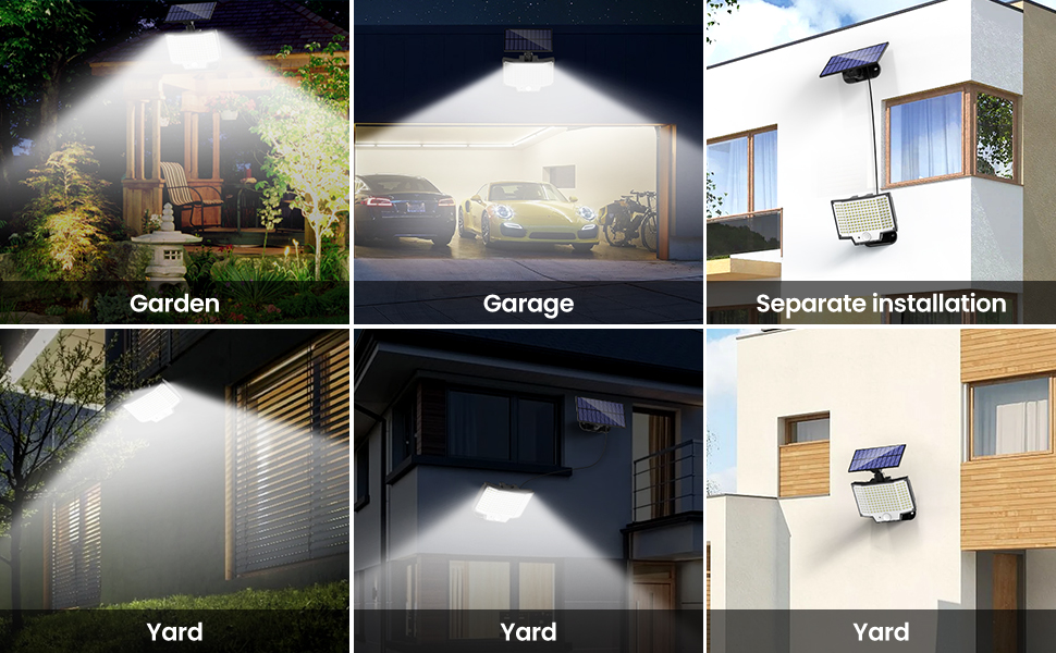 Solar Lights Outdoor, 160 LED Solar Powered Motion Sensor Flood Lights