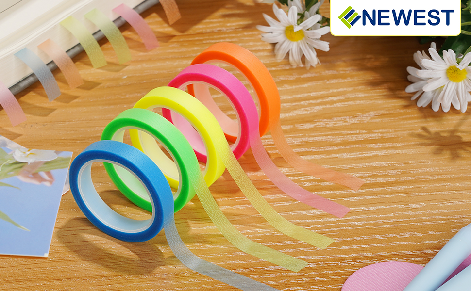 NEWEST 10 Rolls Highlighter Tapes, Clear Color Tape