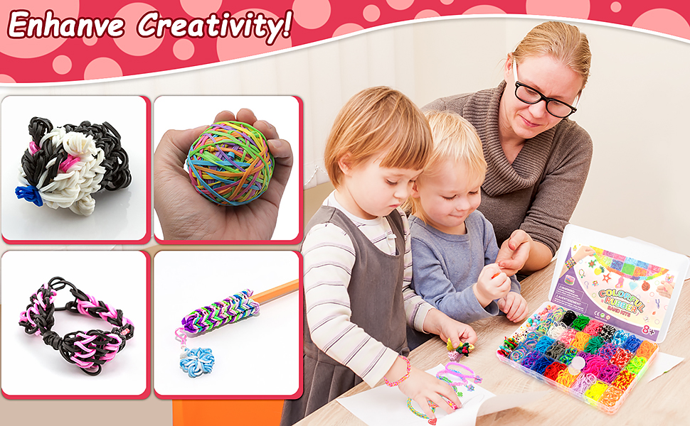 2500+ Loom Bands Kit, 30 Colors Premium Rubber Band Bracelet Kit for