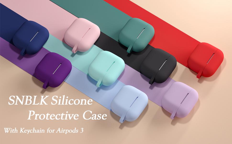 SNBLK Designed for AirPods 3 Case Cover 2021, Soft Silicone