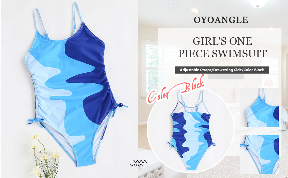 Amazon.com: OYOANGLE Girl's Color Block Drawstring Side One