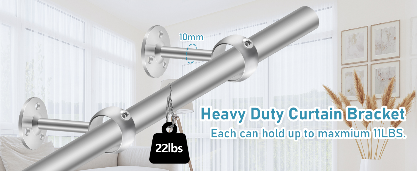 Ceiling Curtain Rod Brackets, Heavy Duty Curtain Rod Hooks