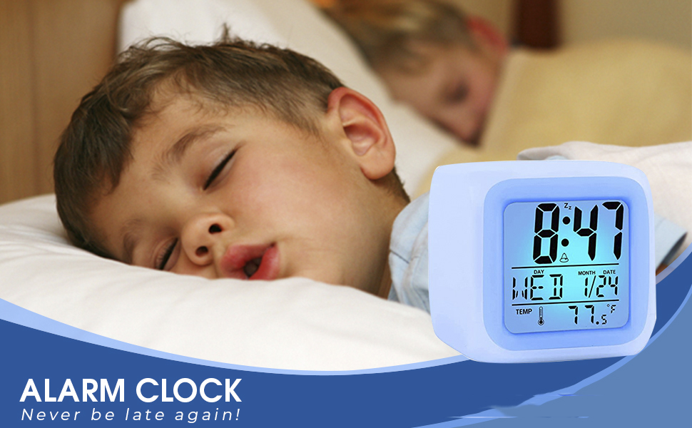 Alarm Clock Wake Up Light Easy to Set Toddler, Children, Teens, Boys