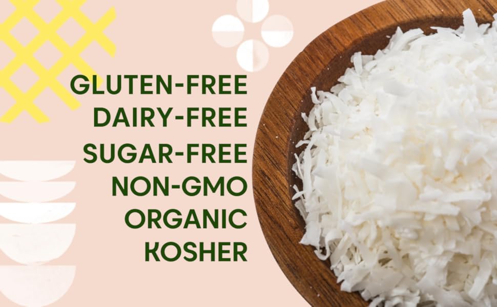Organic Coconut Flakes Unsweetened in 8 Ounce Bag (Pack of
