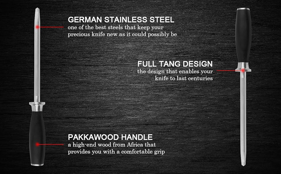 TUO Knife Sharpening Kit Honing Steel 8 Inch Knife Sharpeners for