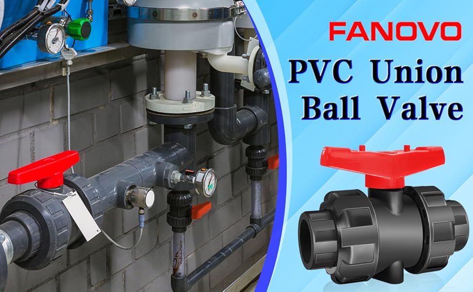True Union Ball Valves Kit, 1'' UPVC Full Flow Ball Valves