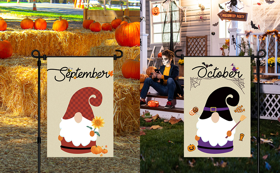 Garden Flags Seasonal Garden Flags Set of 12, Double