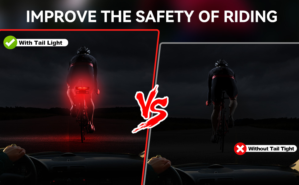 Bicycle Tail Light with High Safety Features