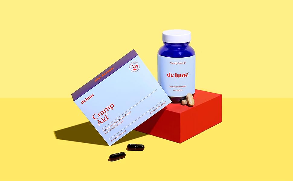 De Lune Combo Pack of Cramp Aid and Steady Mood, Herbal and