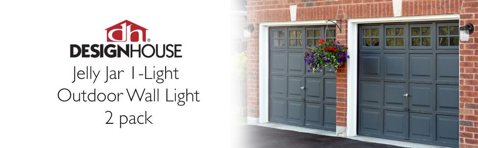 Oil-Rubbed Bronze Outdoor Wall-Mount Jelly Jar Wall Lantern Sconce (2-Pack)