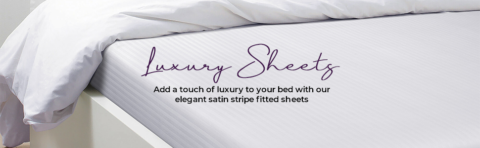Satin Stripe Fitted Sheets