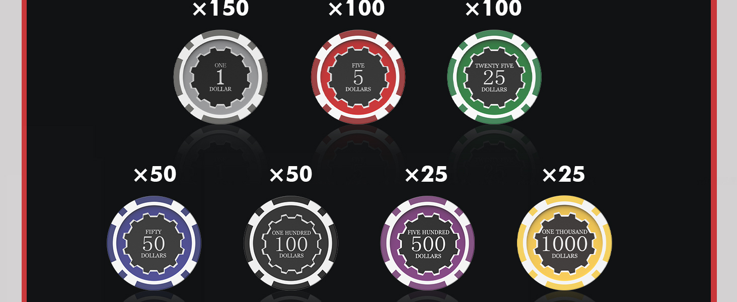 HEITOK Poker Chips Set, 500PCS Poker Chips with