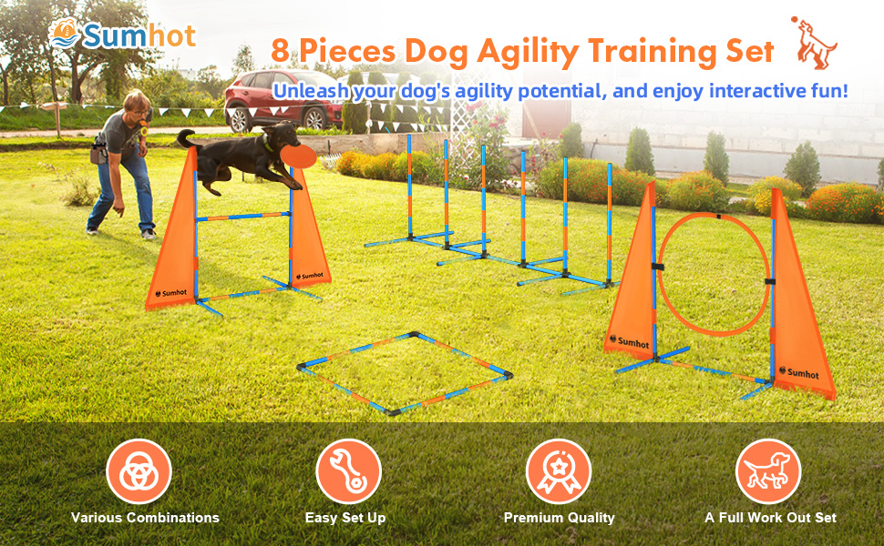 Dog Agility Training Equipment, Puppy Obstacle Course Backyard Kit for