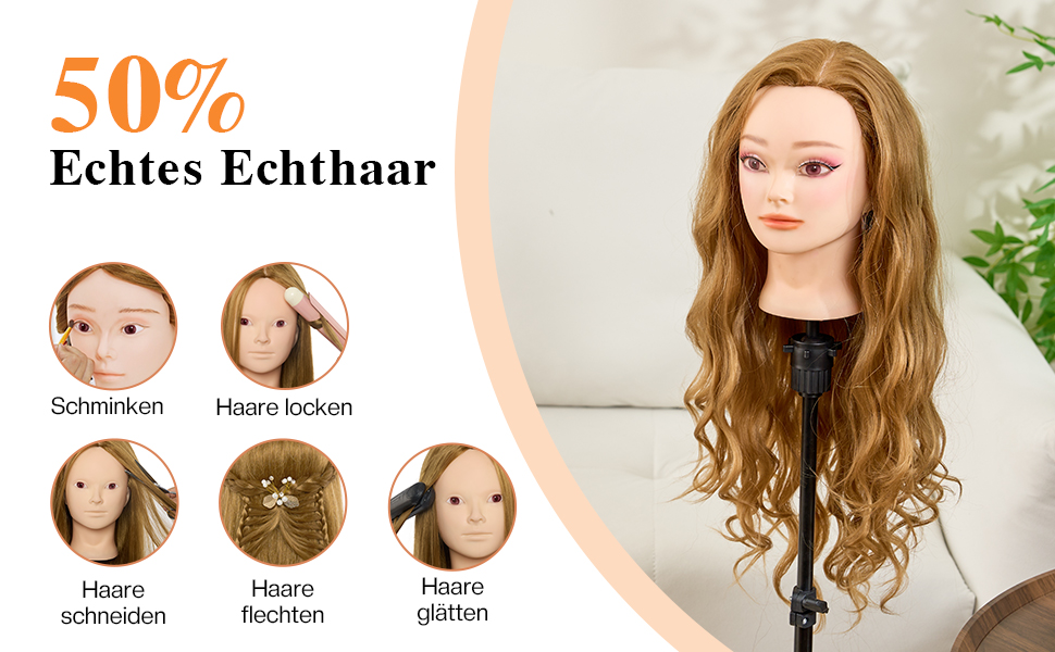 frisierkopf echthaar