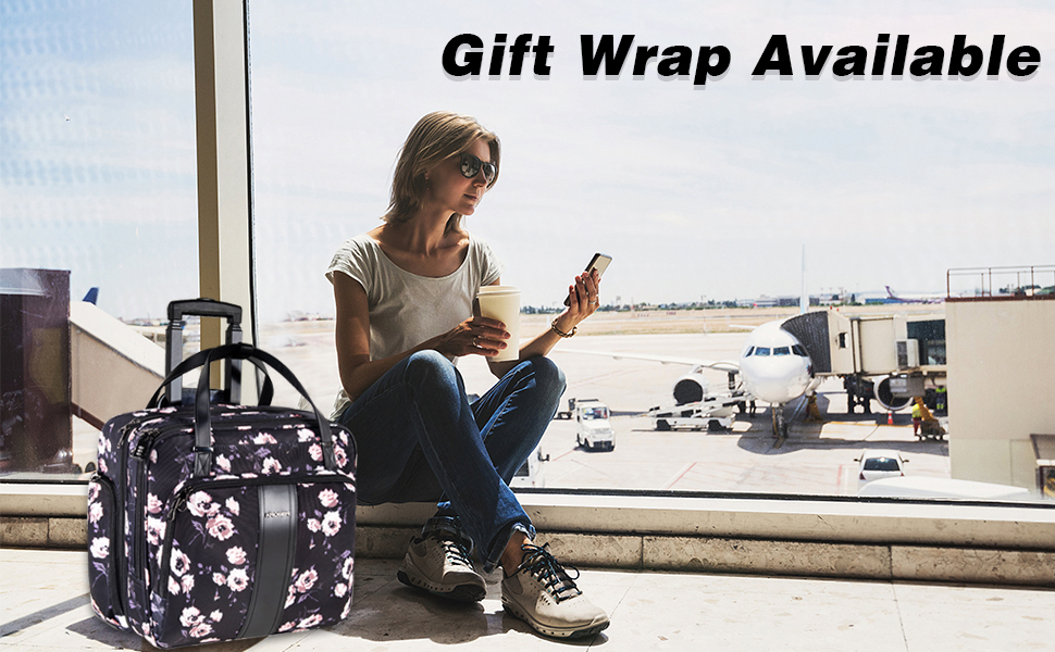 KROSER Rolling Laptop Briefcase Premium Rolling Laptop Bag Fits Up to