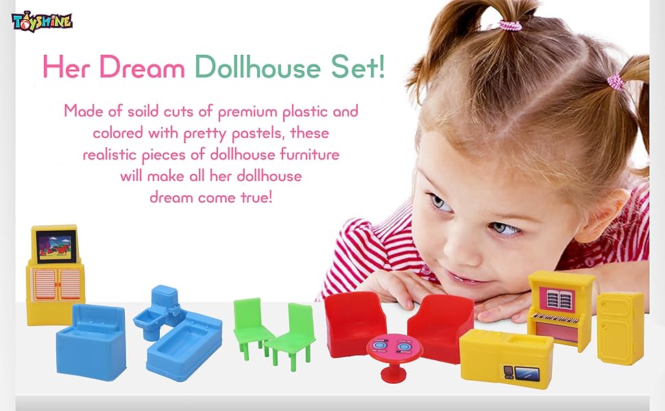 Toyshine Marry's Home Sweet Dream DIY Doll House with 2 Compartment and Furniture Accessories