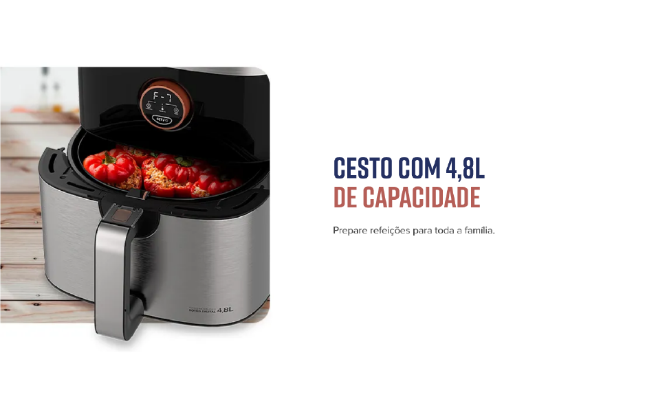 Fritadeira Oster Sem Óleo 2 em 1 Black, 4,8L